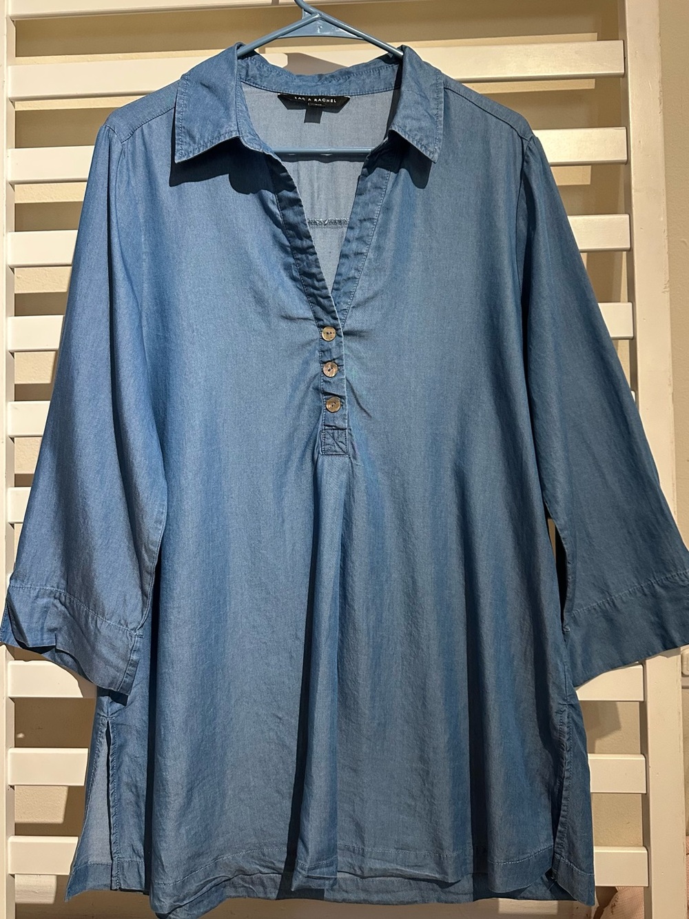 Zac & Rachel L Blue Lyocell Tunic Blouse